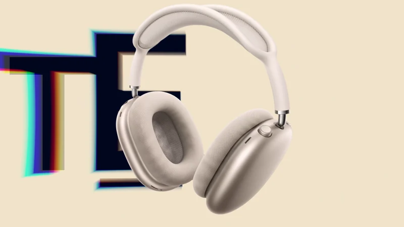 Silver headphones against cream-colored TECH typography from Inflation Free